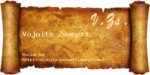 Vojnits Zsanett névjegykártya